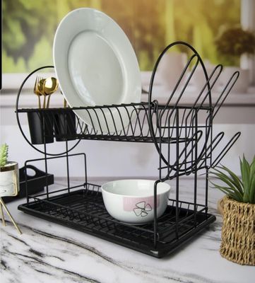 Dish Draining Rack 2 Tier Black Rn-1851 Rashnik
