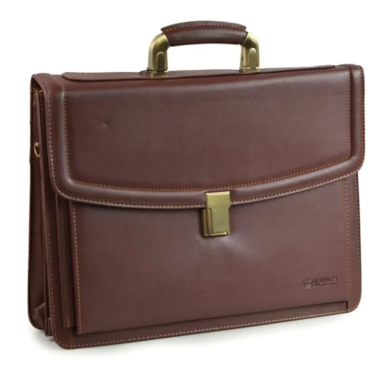 Briefcase Document Bag  Brown or Black #043 KINGS