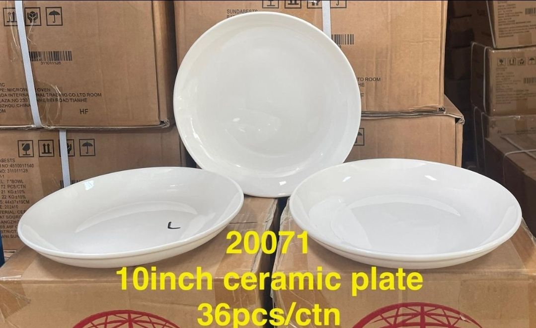 KitchenPro White Porcelain Ceramic Plate 10 6pcs Set (20071)