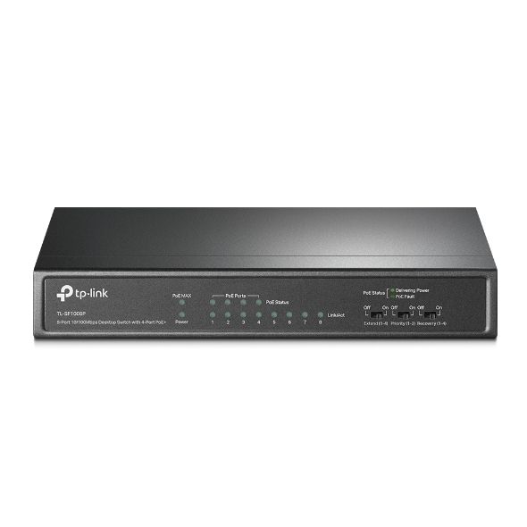 TP Link TL-SF1008P 8-Port 10/100Mbps Desktop Switch with 4-Port PoE+