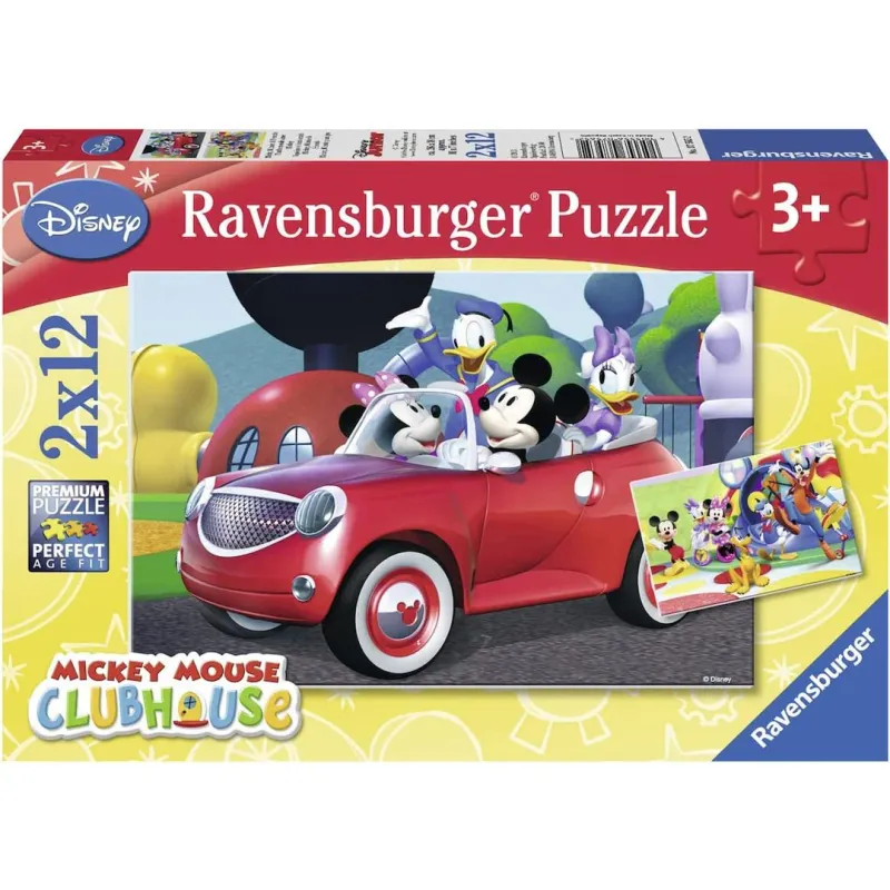 MICKEY MOUSE, MINNIE MOUSE &amp; FRIENDS 2X12PCS PUZZLE [7565] RAVENSBURGER