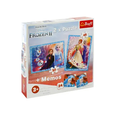 MYSTERIOUS LAND DISNEY FROZEN &#39;&#39;2 IN 1&#39;&#39; + MEMO PUZZLE [90814] TREFL