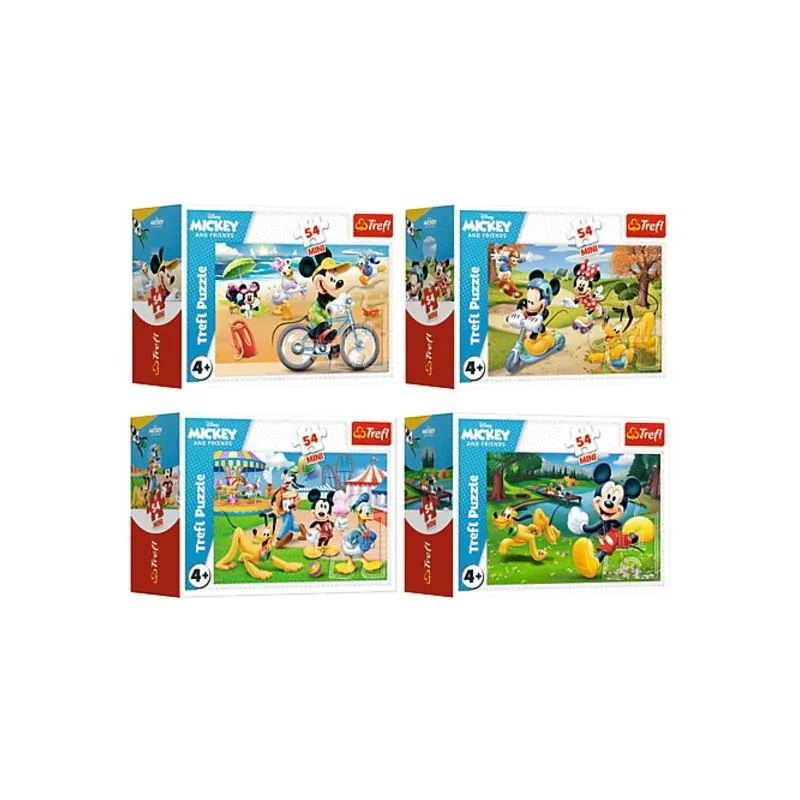 A DAY WITH FRIENDS 54PCS MINI SET OF 4  PUZZLE [54190] TREFL
