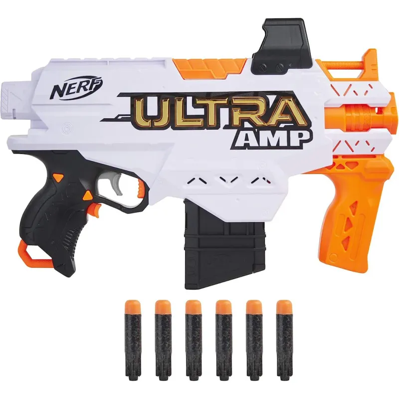 NERF ULTRA AMP AUTOMATIC DART LAUNCHER WITH INTEGRATED CLIP FOR 6 DARTS [F0955] BY HASBRO