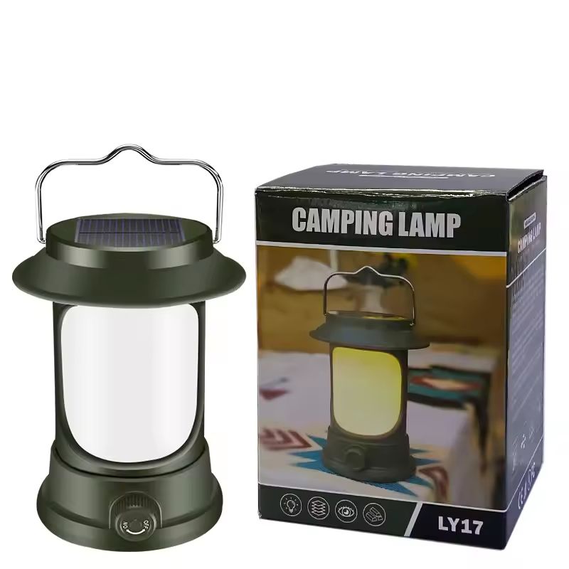 Retro Portable Camping Lantern Outdoor Vintage Warm Atmospher Camp Lamp 3 Lighting Modes Tent Light for Hiking Climbing Yard LY17