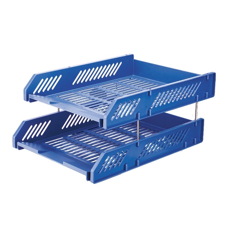 DELI  Desk Organizer | 2-Tier Tray, Blue (E9208)
