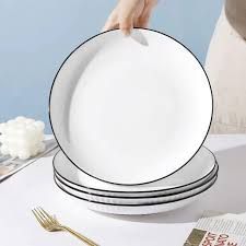 8 Inch Round Ceramic Plates - Set of 6 - KitchenPRO 8632