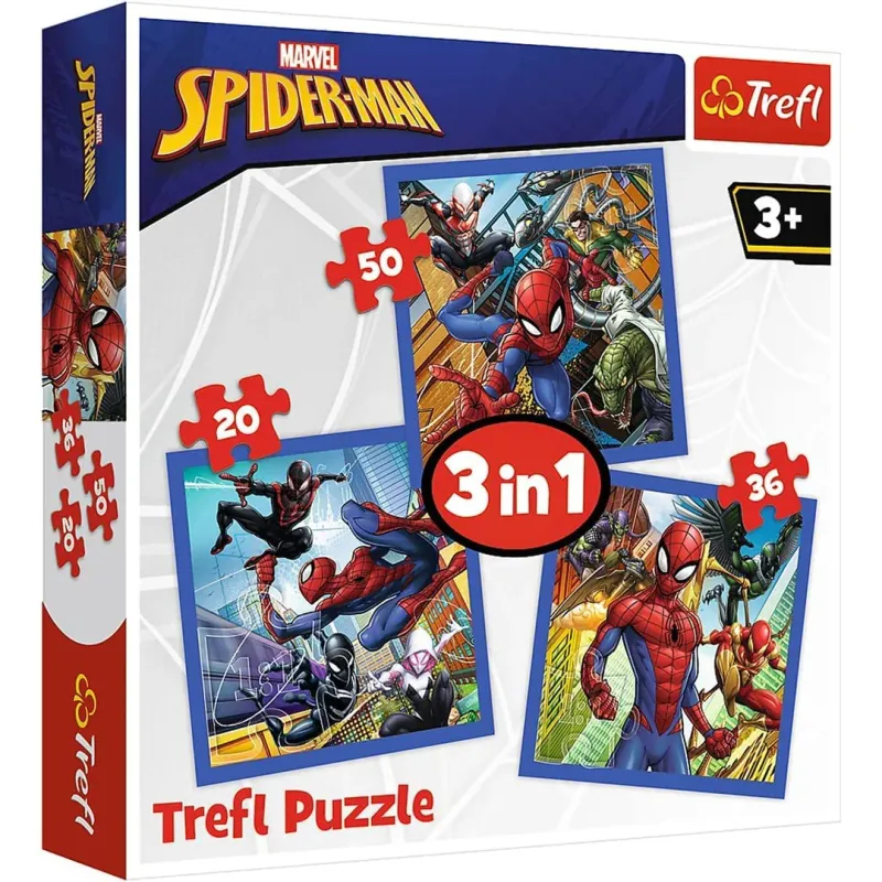 SPIDEY FORCE 3-IN-1 PUZZLE [34841] TREFL