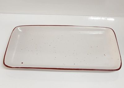 Rectangular Plate Porcelain Baking Pan 12&quot; DENIZ Off White
