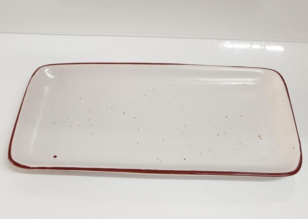 Rectangular Plate Porcelain Baking Pan 12&quot; DENIZ Off White