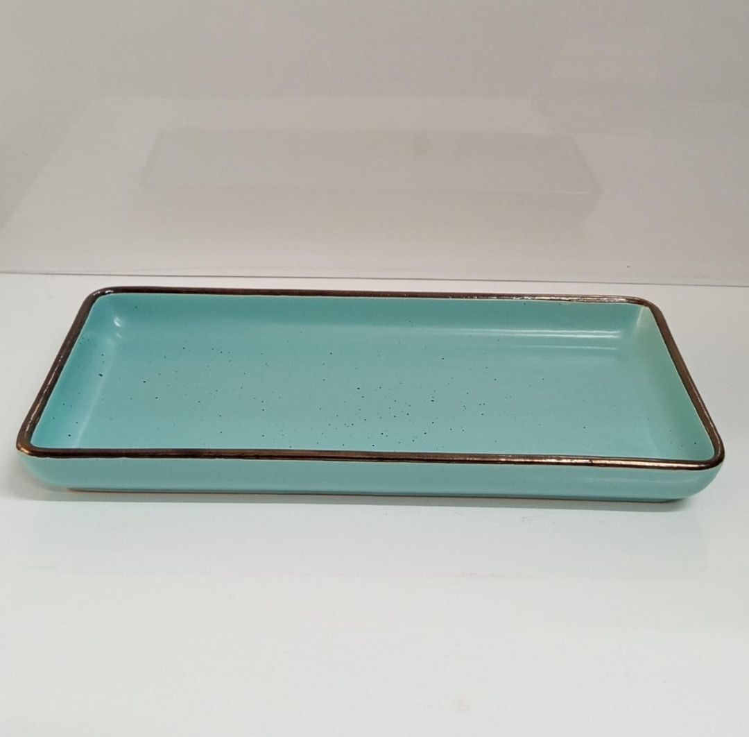 Rectangular Plate Porcelain Baking Pan 12&quot; DENIZ Green 8057
