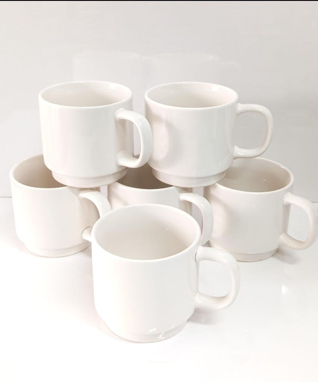 6-Pack ceramic Mugs white, Blue, Green - 20184 KitchenPro