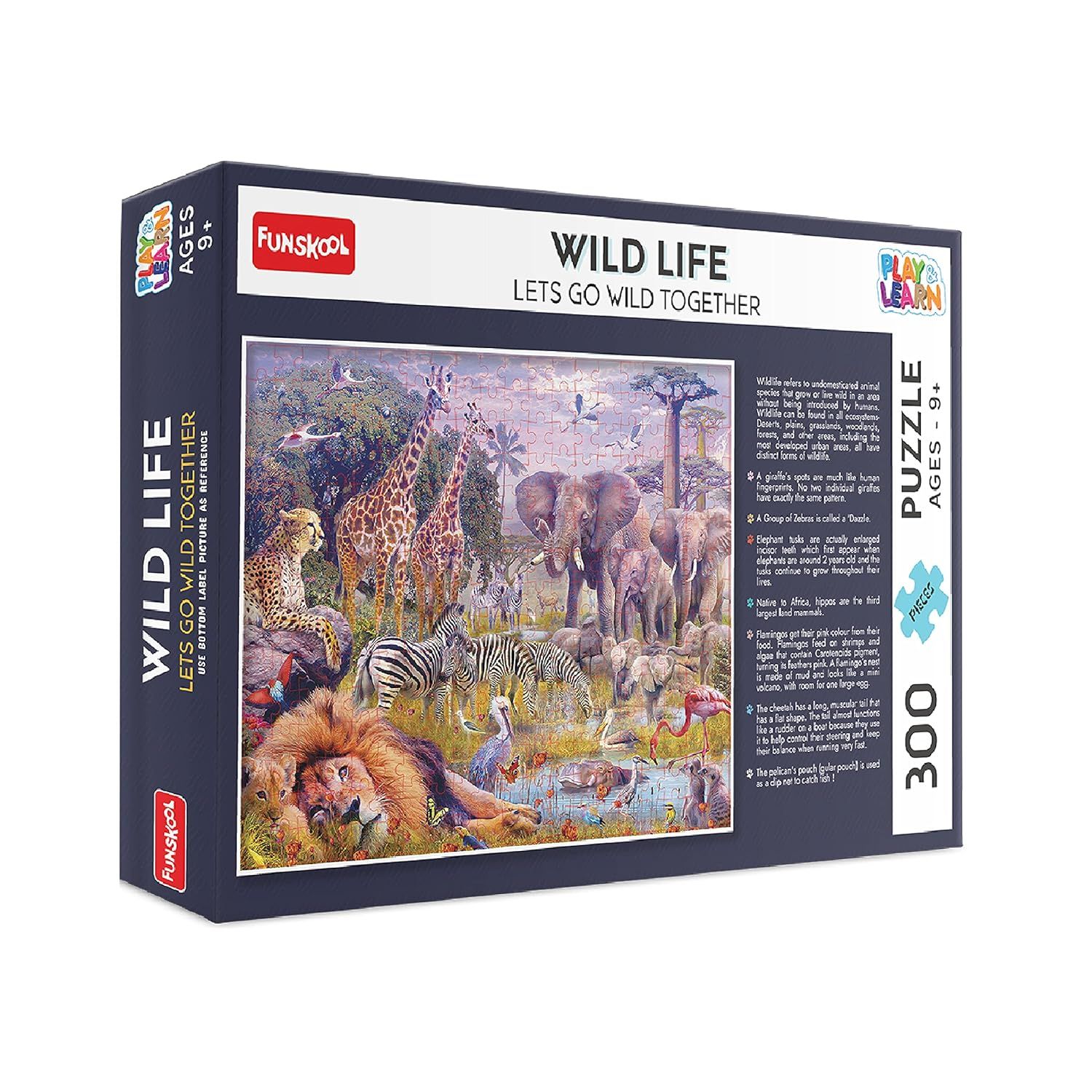 Funskool-Wild Life, Educational,300 Pieces, Puzzle, for 3 Year Old Kids and Above, Toy 9604400
