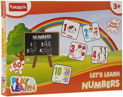 Funskool Play &amp; Learn-Numbers,Educational,60 Pieces,Puzzle,For 3 Year Old Kids And Above,Toy,Multicolor 9421500