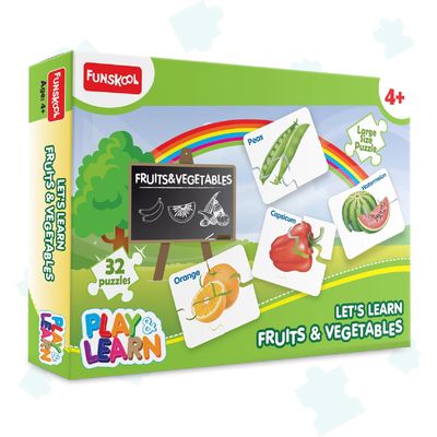 Funskool Play &amp; Learn-Fruits &amp; vegetables ,Educational,60 Pieces,Puzzle,For 3 Year Old Kids And Above,Toy,Multicolor 9421400