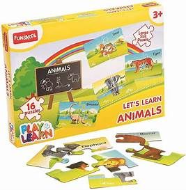 Funskool Play &amp; Learn Let&#39;s Learn Animals Puzzle 9421300