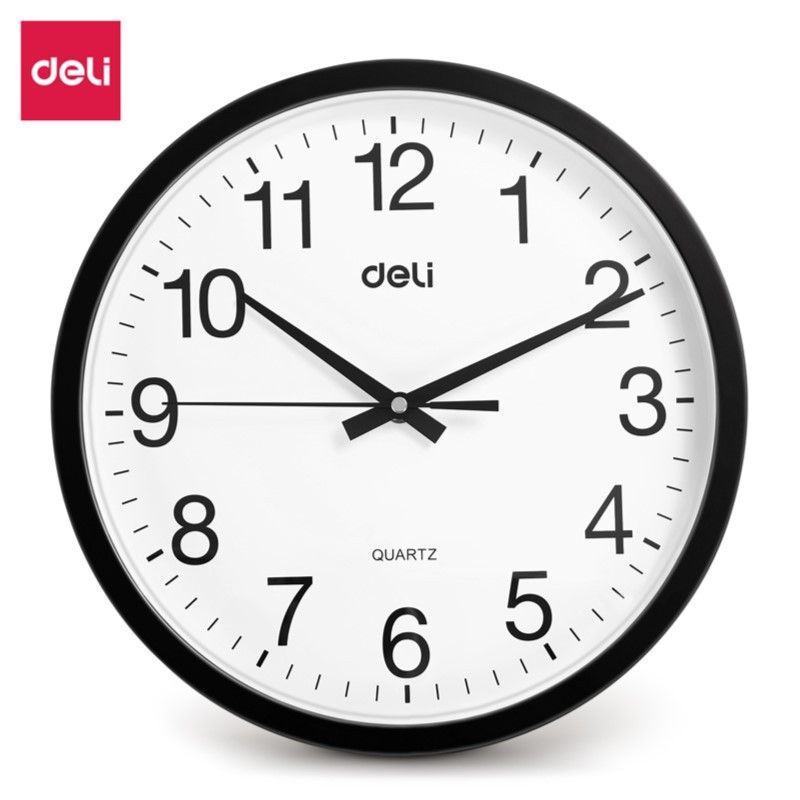 Deli  Silent Wall  Clock 33x29x4cm- Modern Design, Easy to Read, Quartz Movement #9005