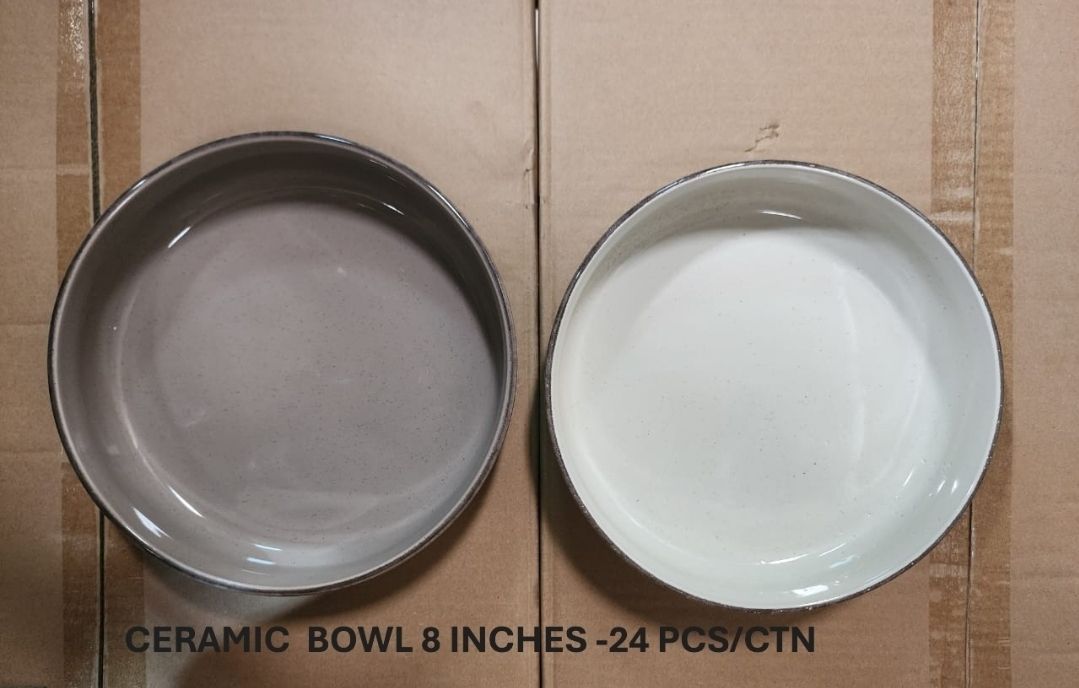 NAVA 8  Inch Porcelain Bowl Beige Or Maroon