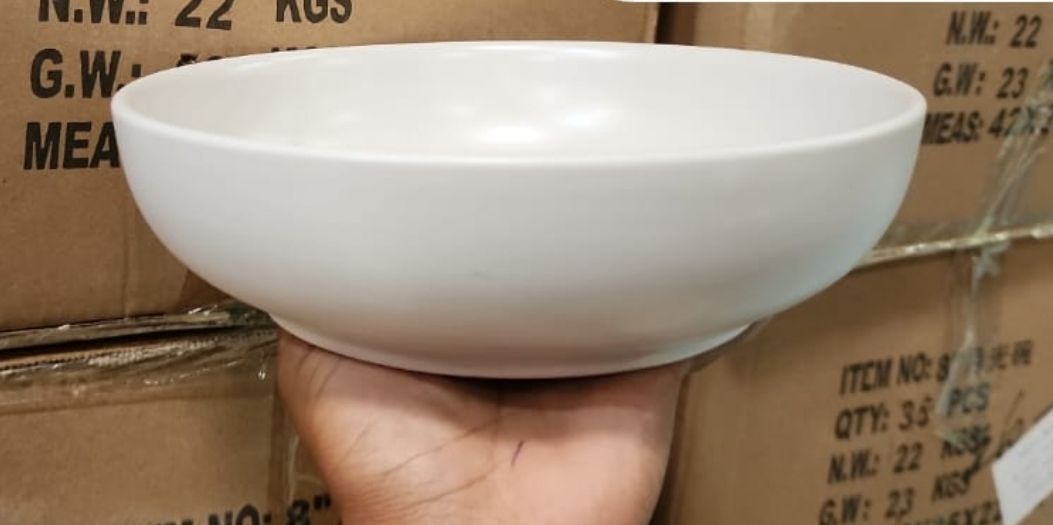 FIDDLE + FERN 8 Inch Deep Porcelain Bowl White