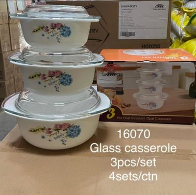 Glass Casserole Set 3pcs KitchenPro 16070