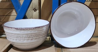 6&quot; Porcelain Bowl brown waves design homeessentials