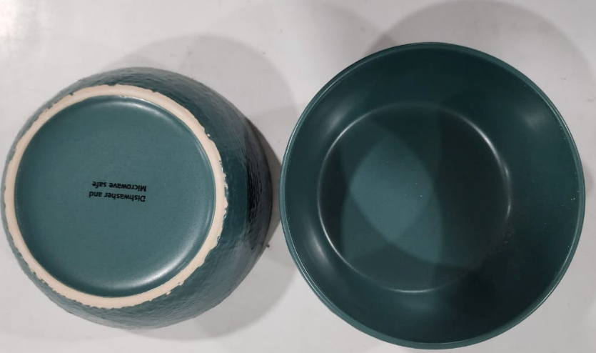 Porcelain Large Bowl 7&quot; Green -Dishwasher &amp; Microwave Safe