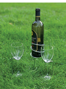 Summit Wine Bottle Holder &amp; 2 wine glass holders