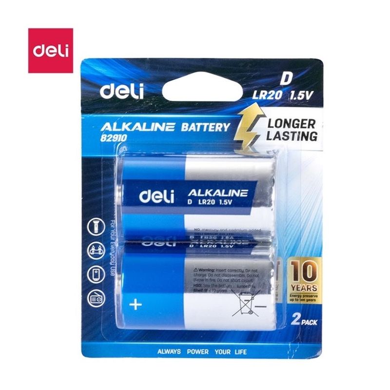 Deli Battery D Size Alkaline 2pack
