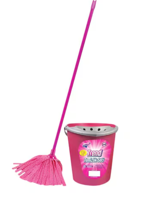 Parex Trend Cleaning Set (Bucket + Mop + Handle) Pink/Grey