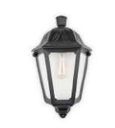 Fumagalli FMG.IESSE Black Clear E27 Flush Wall Light Lantern Bulkhead