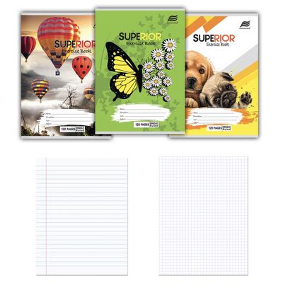 Superior Exercise Books A4 200 Pages SL/SQ 12 Pieces by Economic Brand