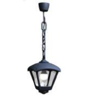Fumagalli Sicar Dario Black Clear E27 Hanging Lantern Light