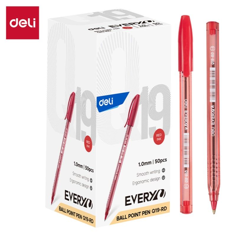 DELI TRANSLUSCENT BIROS 1.0MM - RED # Q19