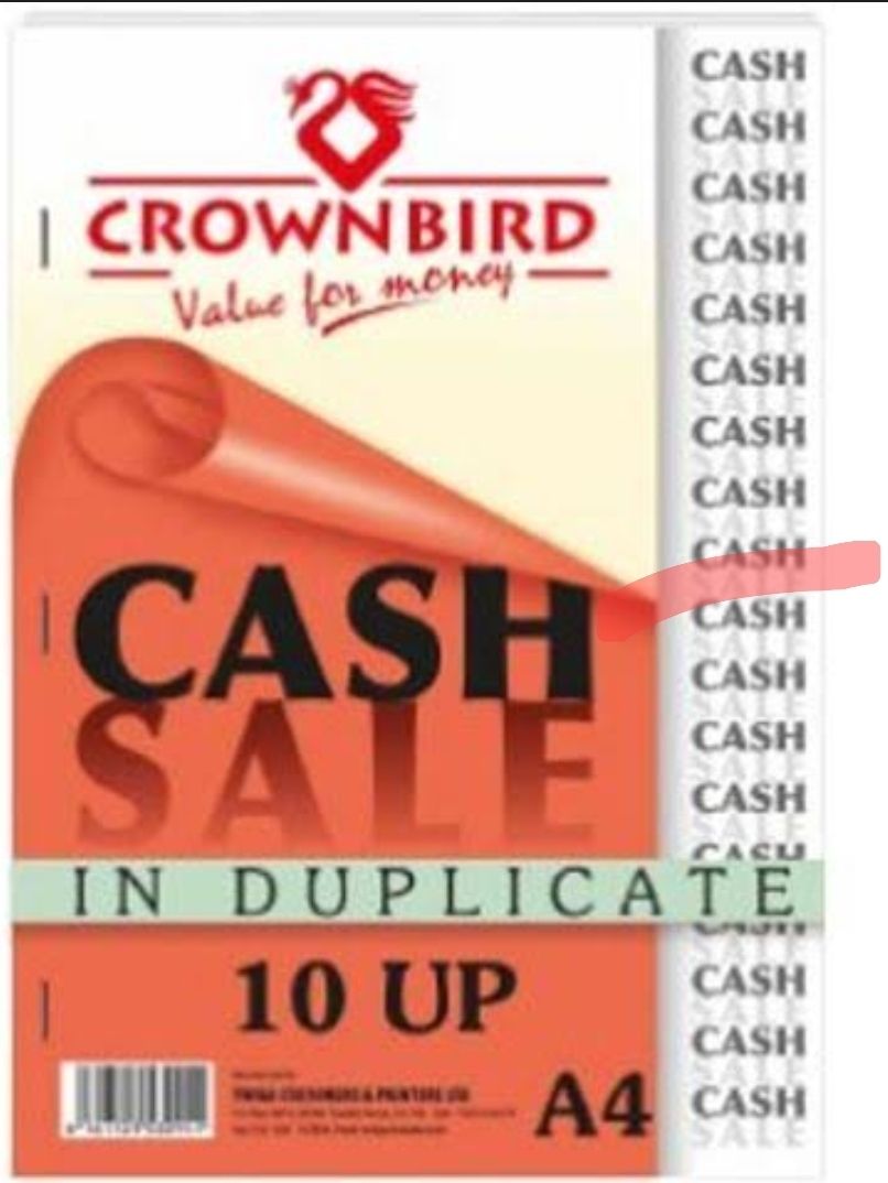 Cash Sale Book 12 Ups A4 CrownBird