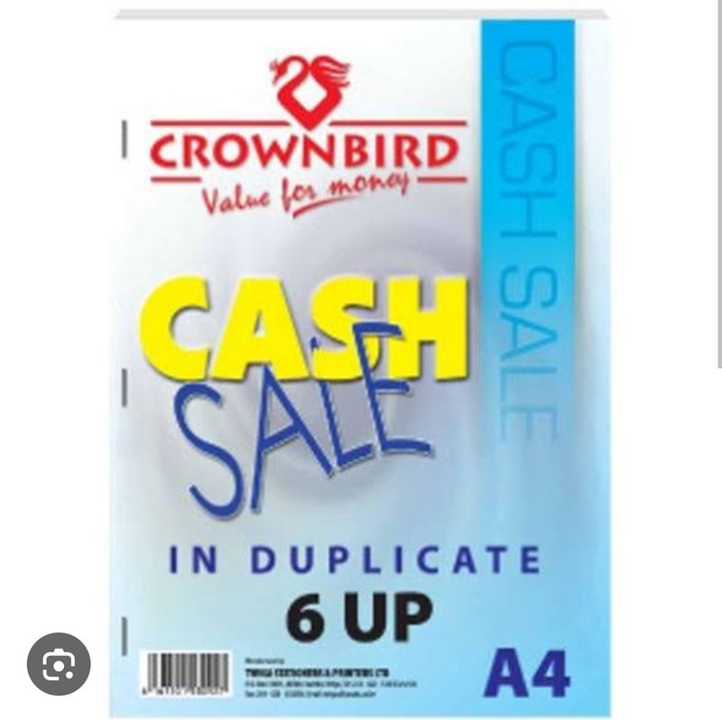 Cash Sale Book 6 Ups A4 CrownBird