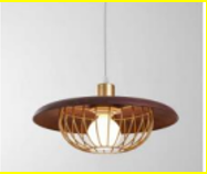 ILLUMATT ILM E27 Cage Pendant Light - 350x150mm Brown Industrial Hanging Lamp LJ-KY-PDL-026