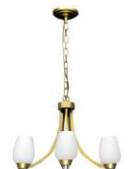 ILLUMATT ILM.CS Lola 3-Arm E14 Chandelier - Brass Finish ILM1363LF