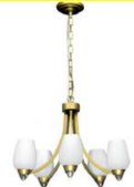 ILLUMATT ILM.CS Lola 5-Arm E14 Chandelier - Brass Finish ILM1364LF
