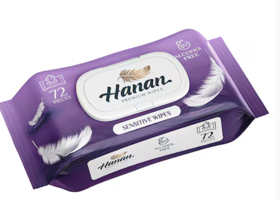 Hanan Sensitive Wipes 72's