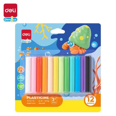 DELI PLASTICINE 160G 12 COLORS  GENIUS H712-12