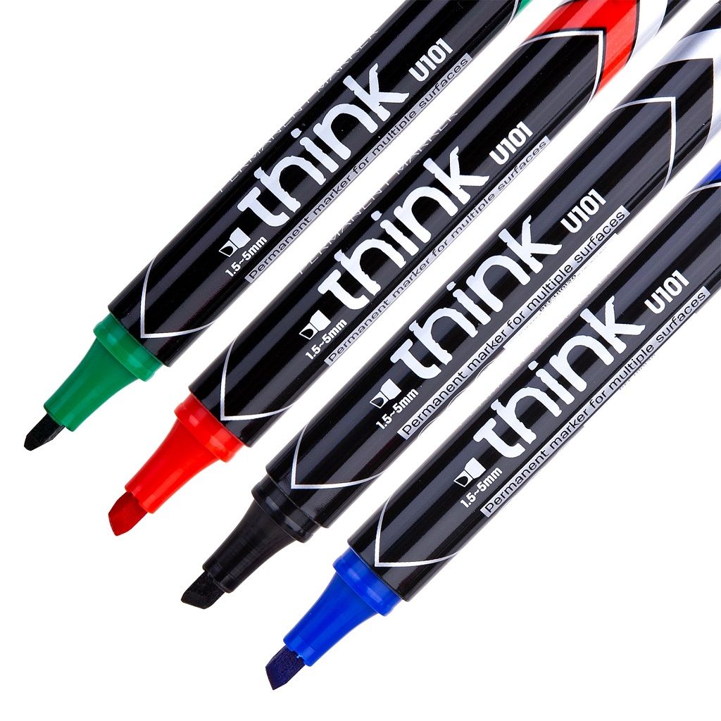 DELI THINK PERMANENT MARKERS - PKT 4 PCS # U101