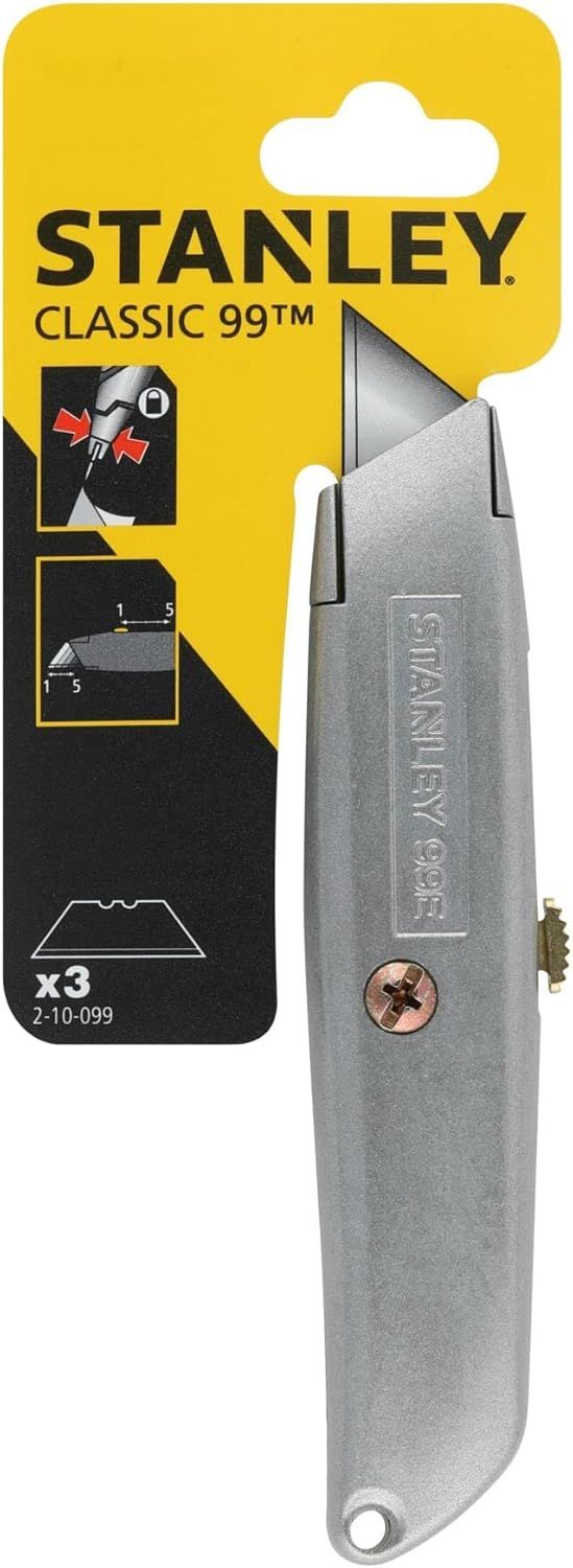 Stanley 2-10-099 Knife &quot;99E&quot; with retractable blade, Silver