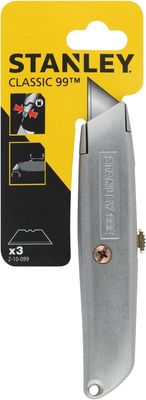 Stanley 2-10-099 Knife &quot;99E&quot; with retractable blade, Silver