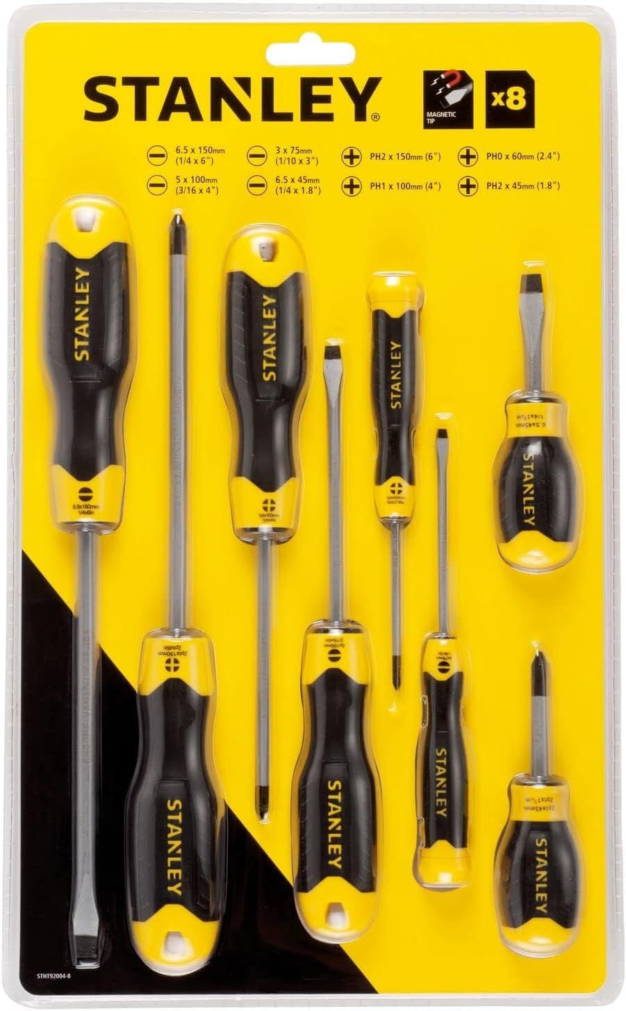 Stanley CUShion Grip Screwdriver Set, Stht92004-8, 8 Pieces.