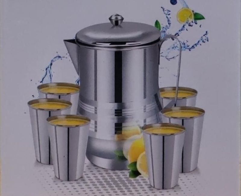 Signature 7pcs Stainless Steel Drinking Set with Jug 2.0, Tumblers. Lemon set
