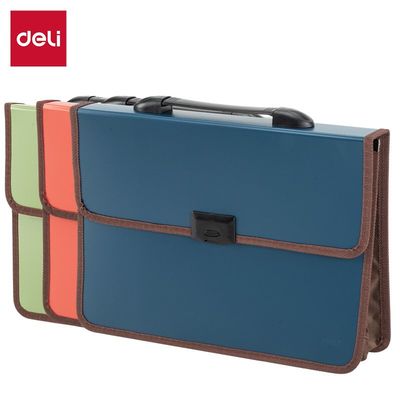 DELI OFFICE PP BRIEFCASE EXPANDING FILE - WITH HANDLE- 2 POCKET #E39634