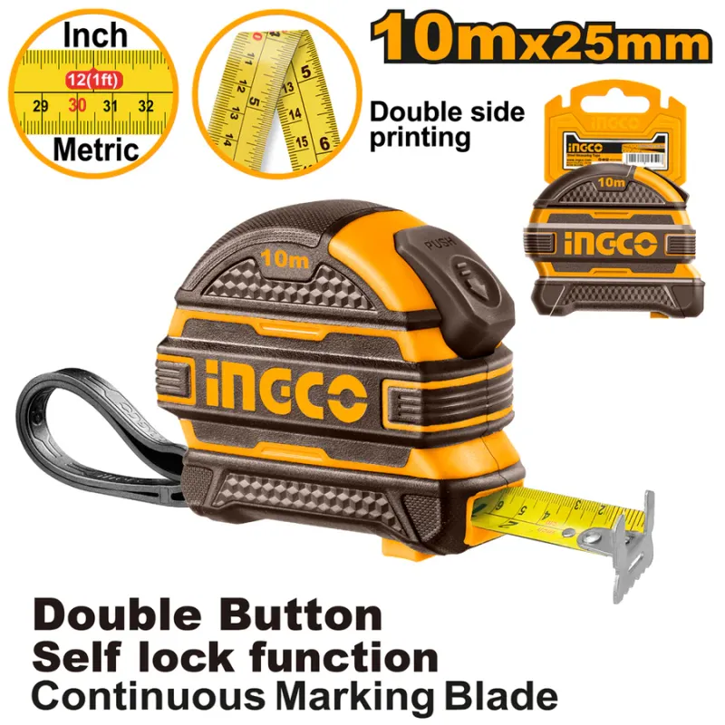 Ingco Steel Measuring Tape 10 Meter x 25mm HSMT081025