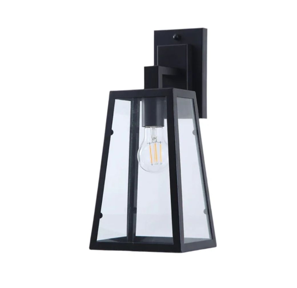 Outdoor Wall Lantern with Clear Glass Frame &amp; E27 Holder (IP44 Rated)