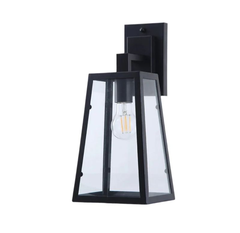 Outdoor Wall Light Lantern with Clear Glass Frame &amp; E27 Holder (IP44 Rated)