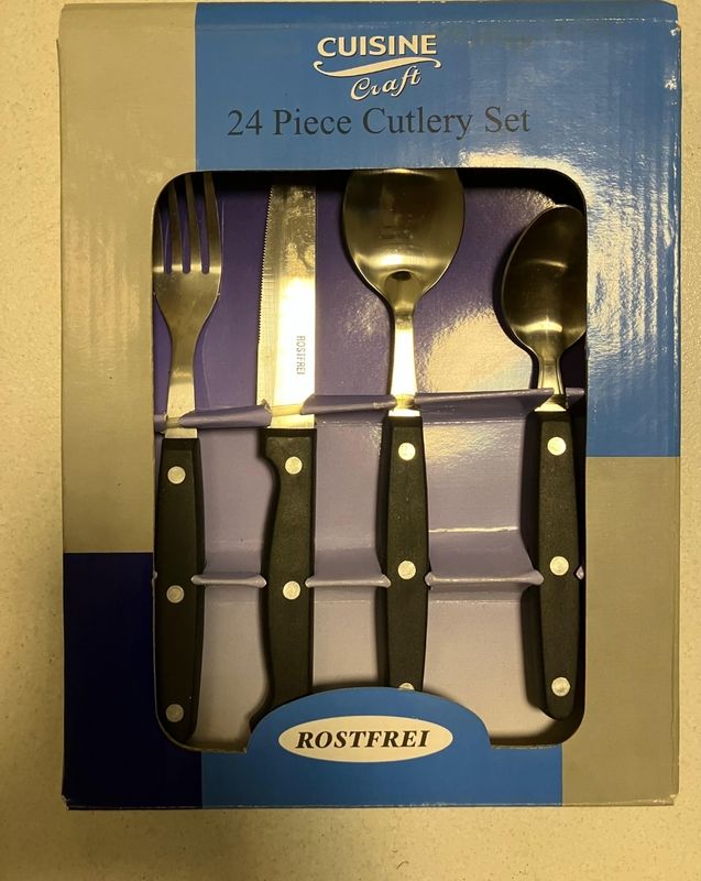 ROSTFREI 24 PCS CUTLERY SET R24 PP HANDLE 3 RIVETS 1.2MM